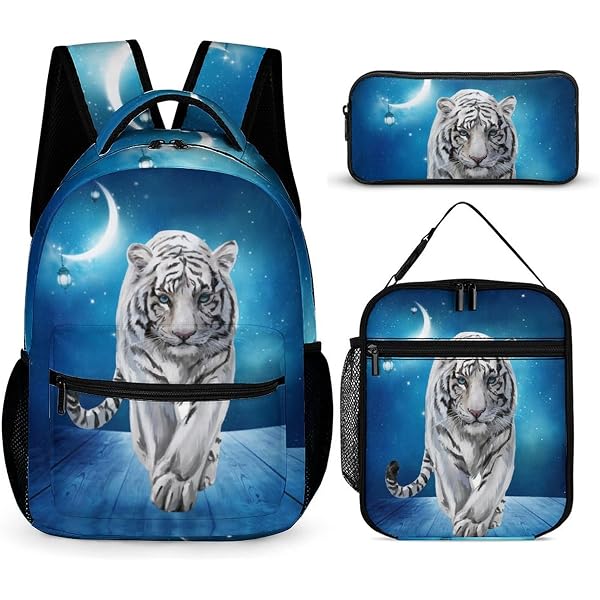 Amazon.com: ALAZA Watercolor White Tiger Small Backpack  display picture 3