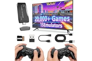 Retro Game Console,Wireless Game Stick with 20,000+ Built-in Games,Video Game Console with 9 Built-in Emulators,HDMI Output, 