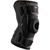 Omples Hinged Knee Brace for Knee Pain, Meniscus Tear Knee Support with Side Stabilizers for Men and Women Patella Knee Brace for Arthritis Pain Running Working Out Black (X-Large)