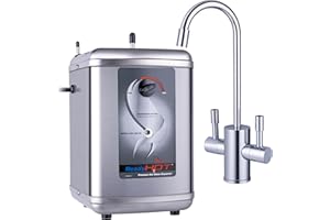 Ready Hot 41-RH-200-F560-CH Instant Hot Water Dispenser System, 2.5 Quarts, Manual Dial Dual Lever Hot and Cold Water Faucet 