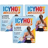 Icy Hot Lidocaine Pain Relief Patches, Max Strength, 5-Ct., 3-Pack | Numb aggravated nerves, lidocaine 4% and menthol 1%, fast-acting pain relief for minor pain, backaches, sprains and strains