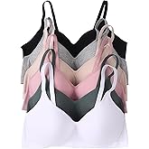 Viola's Secret 6 Pack of Color Print T-Shirt Bras B Cup C Cup and D Cup