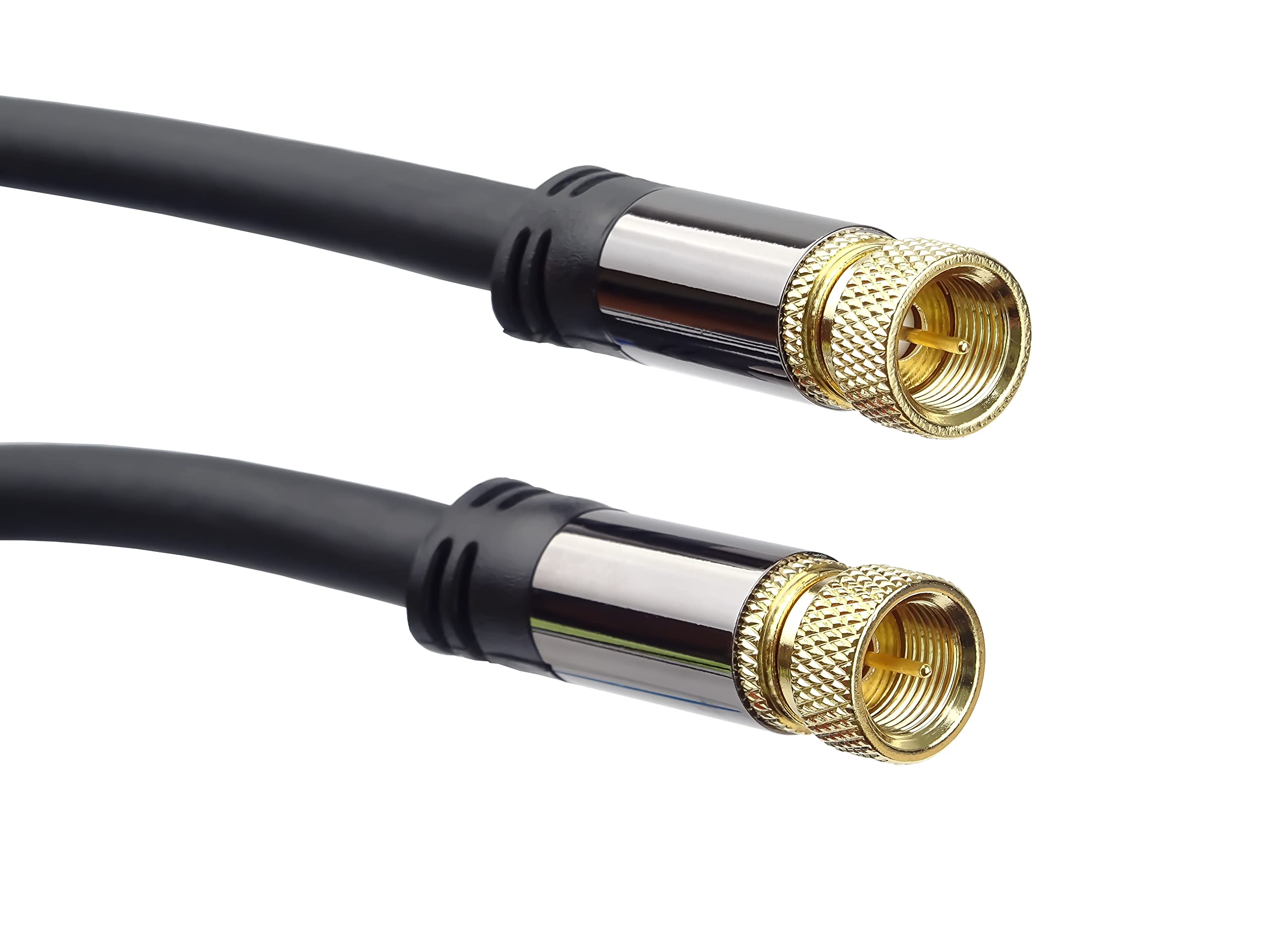 PremiumCord Satellite Antenna HQ Cable F-Connector to F-Connector (135 dB), 4x Shielded, Metal Connector, Length 3 m