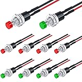 Twidec/10Pcs 1A 250V AC 2 Pins SPST Red and Green