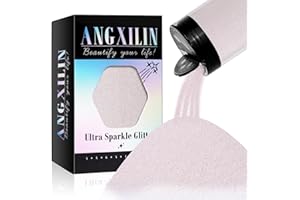 ANGXILIN High Capacity 260g Iridescent Fine Glitter,Shaker Bottle Fine Glitter for Epoxy Resin DIY Craft,Rainbow Fine Glitter for Nail Art Face Body Glitter Tumbler Making (IRI Pink White)