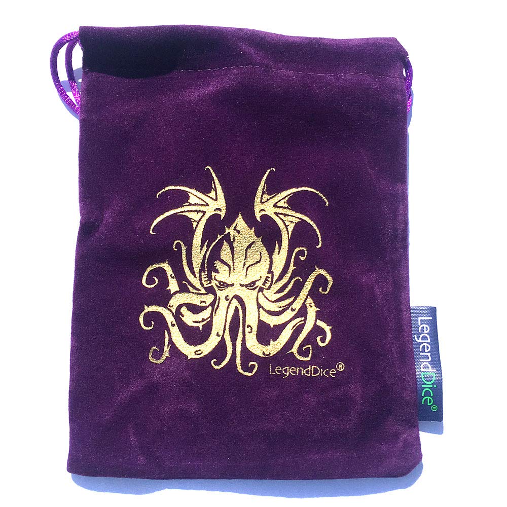 Cthulhu Dice Bag - Draw string dice pouch for Roleplaying Dice (Purple)