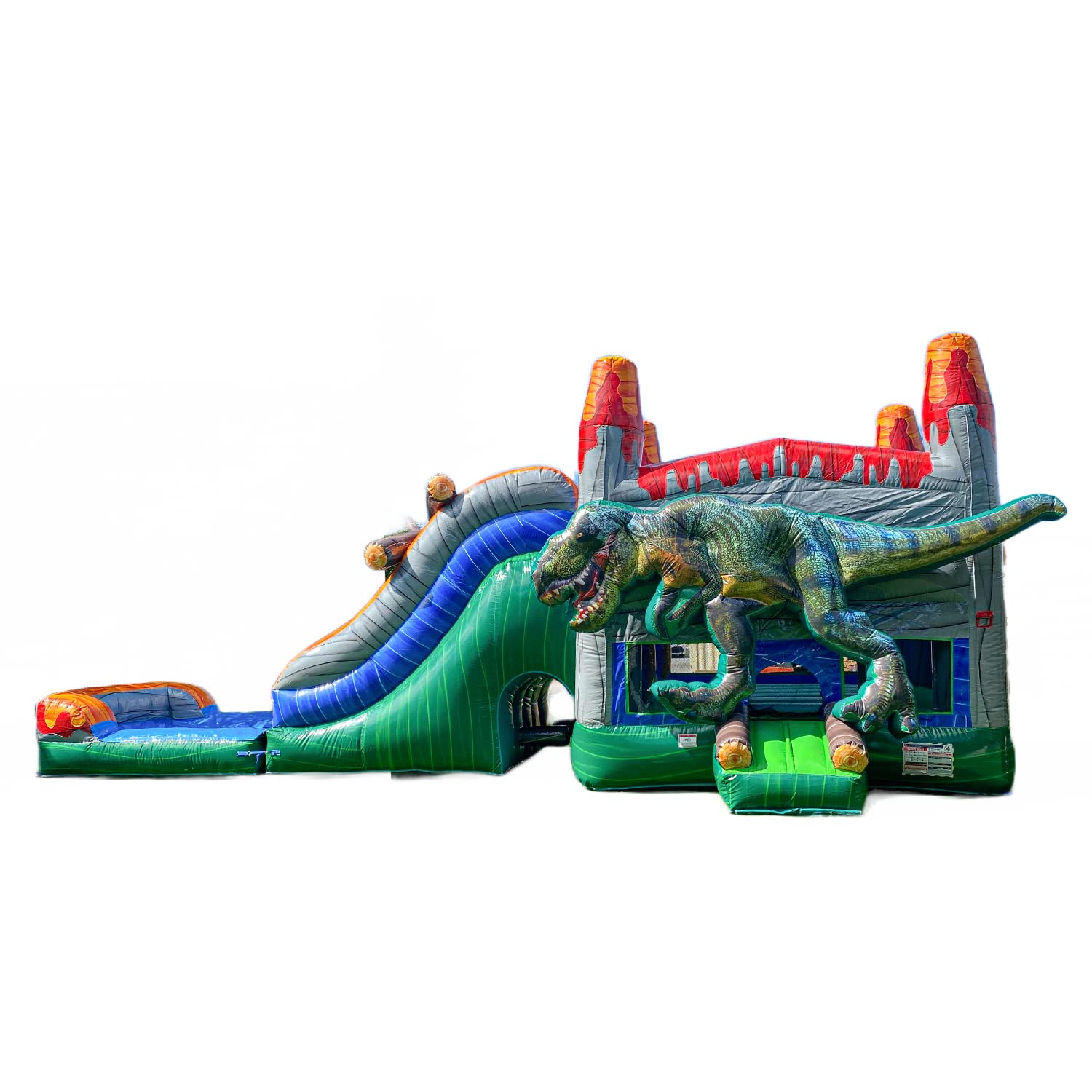 Photo 1 of *FAN ONLY* XJUMP T-Rex Dinosaur Inflatable Water Slide Bounce House Combo with Splash Pool (with Air Blower), Commercial Grade, 100% PVC Vinyl, for Kids and Adults, Basketball Hoop, Outdoor Backyard, Wet Dry