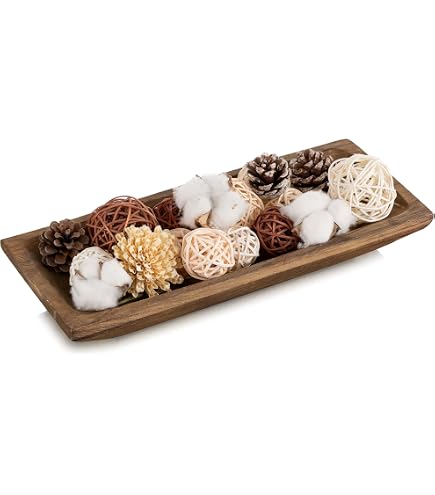 Samhita Dekoschale Aus Mangoholz – Lange Holzschale Für Tischdeko, Centerpiece, 25,4x15,24x5,08 Cm