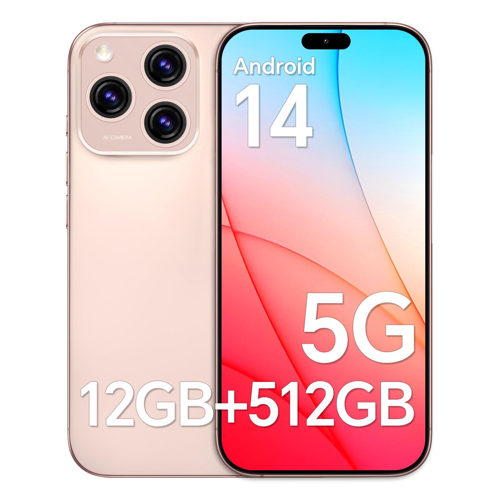 Photo 1 of **reference image*XIMIOGOO Unlocked Android Phones A16ProMax, 12GB+512GB Smartphone, 5000mAh Battery, Snapdragon 888 Android 14 Unlocked Phones, 6.8inch HD Screen, Face ID/WiFi/Bluetooth