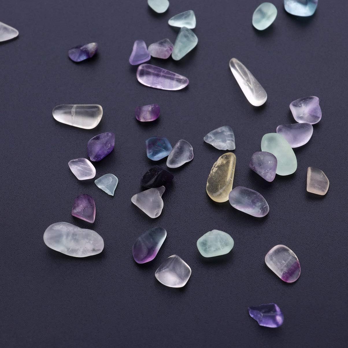 POPETPOP Natural Fluorite Tumbled Chips Stone Crushed Crystal Polished Irregular Shape Healing Quartz Crystal Gemstones for Home Decoration(1 lb - Image 5