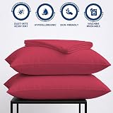 DN Collection Pillow Cases 2 Pack 50x75cm Red Microfiber OEKO-TEX view 2