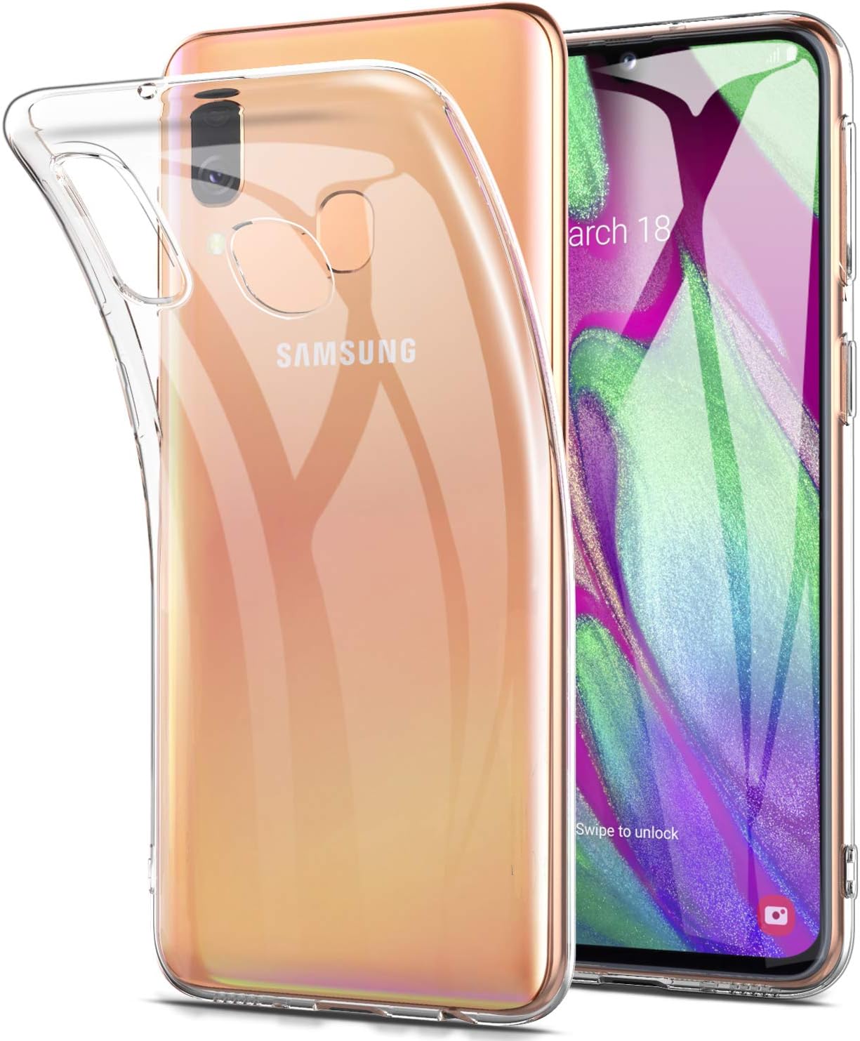 YockTec Case For Samsung Galaxy A40 2019, Ultra-thin Soft TPU Gel Cover Transparent Case [Scratch Resistant] [Shock Absorption] For Samsung Galaxy A40 2019 Smartphone (Clear)