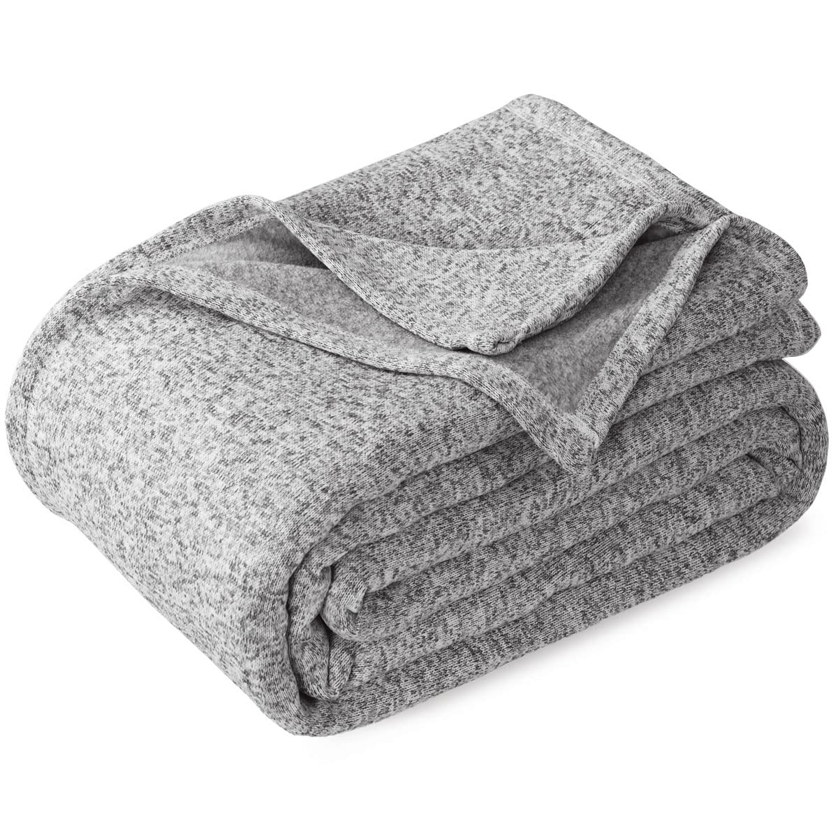 Photo 1 of KAWAHOME Summer Sweatshirt Blanket King Size for Bed-Lightweight Breathable Blankets,Soft Thin Knit Jersey Blanket for Hot Sleepers,108 X 90 Inches, Heather Grey