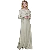 daizbella Renaissance Costumes for Women Medieval Dress Costume Handmade Chemise Ruffled Round Collar Medieval Clothing