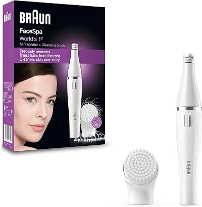 Braun FaceSpa Epilator SE810 White Facial Hair Removal Cleansing Brush 100%