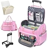 SUCIKORIO Rolling Laptop Bag 17.3 Inch 3 IN 1 Rolling Briefcase for Women Waterproof Teacher Tote Bag With Wheels