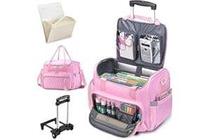 SUCIKORIO Rolling Laptop Bag 17.3 Inch 3 IN 1 Rolling Briefcase for Women Waterproof Teacher Tote Bag With Wheels