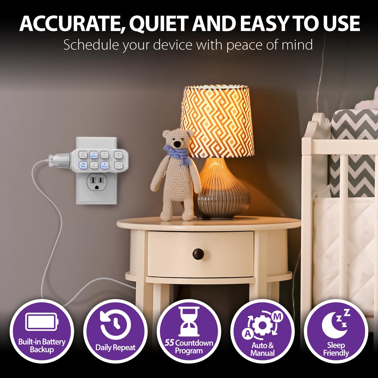 Mua Fosmon Indoor Countdown Timer Outlet, Plug in Light Timer, Digital ...
