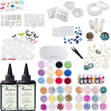 2x100ml Crystal Clear Transparent Epoxy Resin Uv Led Resin Non Toxic 36 Pcs Decoration With 2x100ml Crystal Clear Transparent Epoxy Resin Uv Led Resin Non Toxic 36 Pcs Decoration With