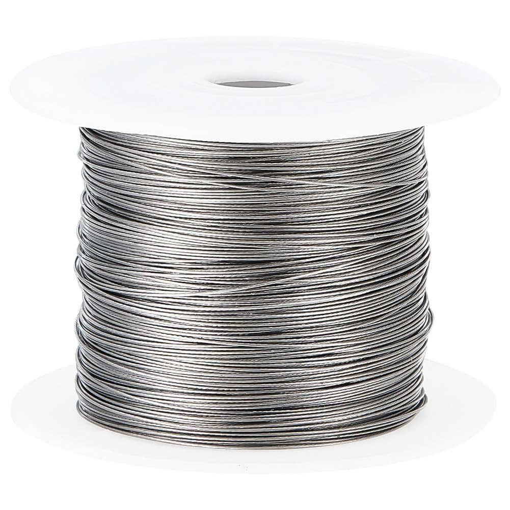 Beebeecraft 1 Roll 100M Necklace Wire 304 Stainless Steel Beading Wire for Jewellery Bracelet Making (0.45mm)