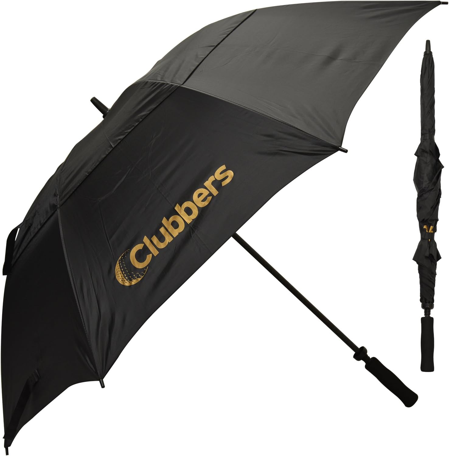 ClubbersTwin/Double Canopy 50" Black Golf Umbrella Brolly