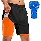 Bikewa Men's Mountain Bike Shorts 3D Padded Loose-fit Riding Biking Cycling Bicycle Biker Shorts for Men Zipper Pockets