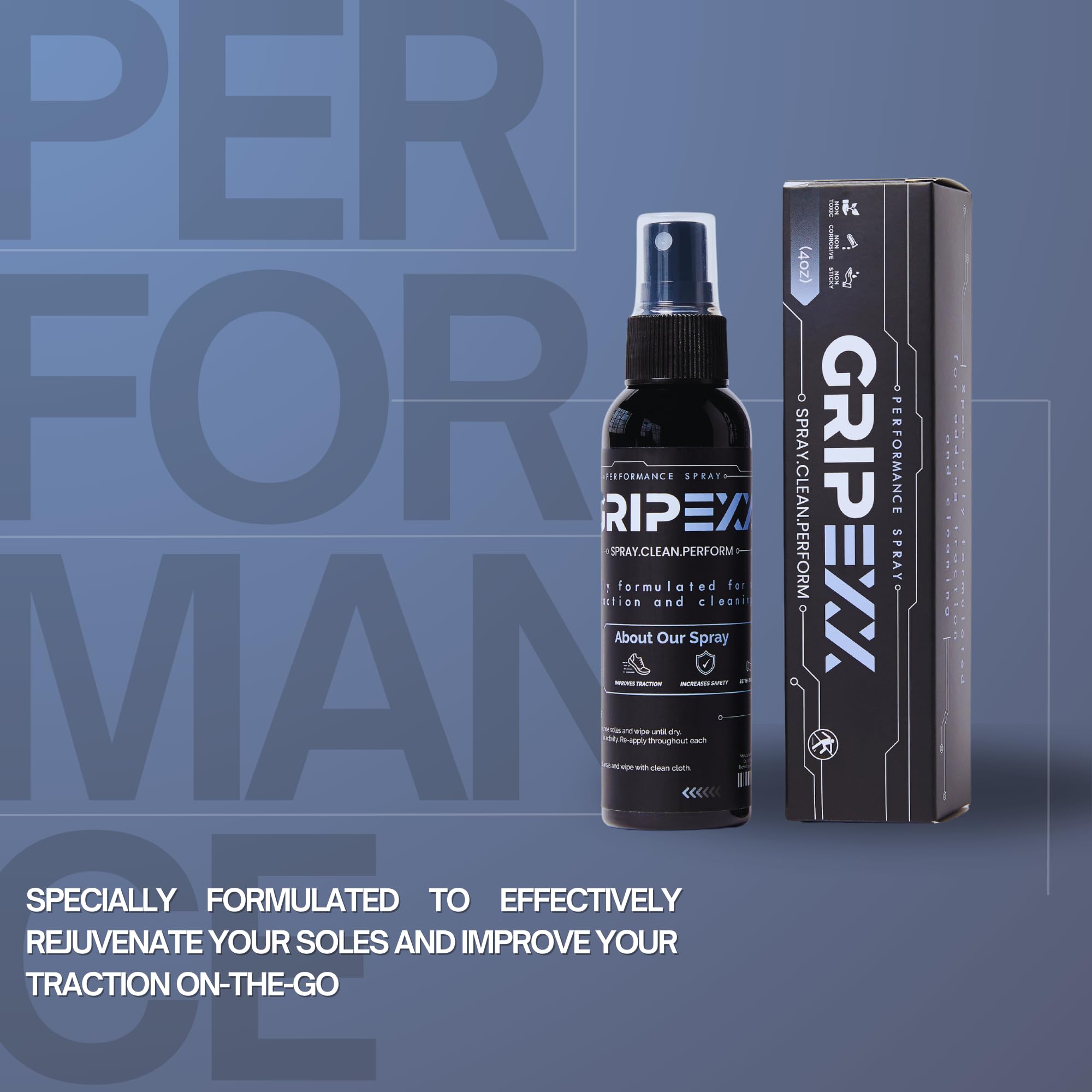 2 in 1 Sports Shoe Grip Spray with Sport Towel, Provides Traction & Rejuvenates Soles. Multipurpose Grip Spray for Cleaning & Improving Basketball Shoe Grip. Anti Slip & Performance Enhancer