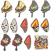 SUNNYCLUE 1 Box 12Pcs 6 Style Butterfly Wing Charms Resin Insect Dragonfly Wing Acrylic Pendants for Jewellery Making Charms Women Valentine's Day Gift Crafts Accessories Wedding Supplies