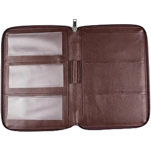 Evermart Deals Full Grain Leather Checkbook Cover for Multiple Check Books - Checkbook Organizer for Up to 6 Books With Dupli