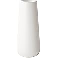 D'vine Dev 11 Inch Ceramic Flower Vase Textured Finishing, Minimalist Design for Kitchen, Bedroom, Living Room, Centerpieces, Office, Ivory, VS-XH-A-2