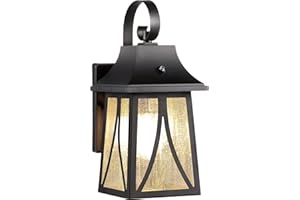 CLOUDY BAY 120V Outdoor Wall Lantern with Dusk to Dawn Photocell,Exterior Porch Light,House Wall Light,Includes LED Filament Bulb,Oil Rubbed Bronze