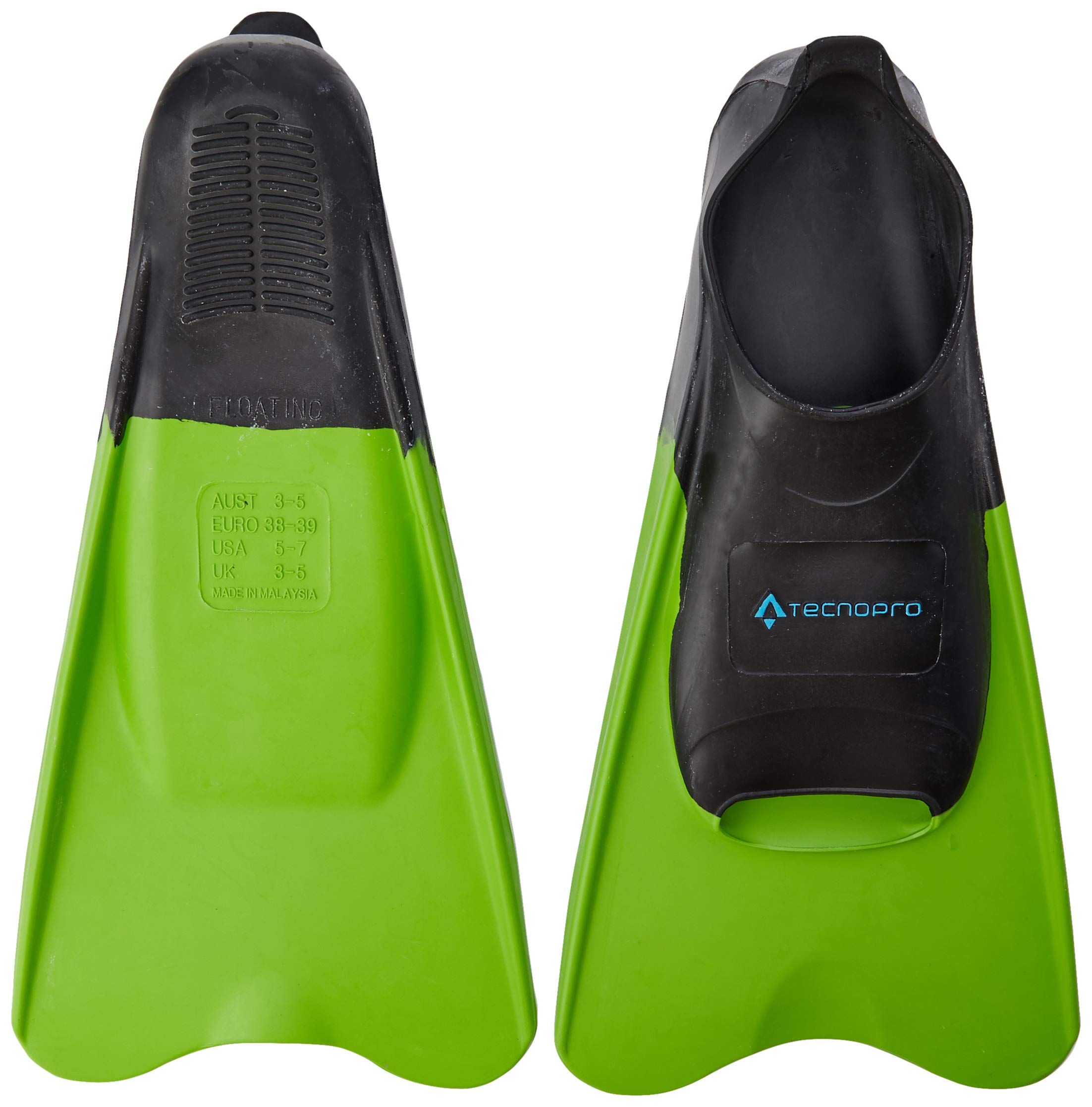 TECNOPRO Fin-289416 Diving Fin GREEN LIME/BLACK/BLU 901