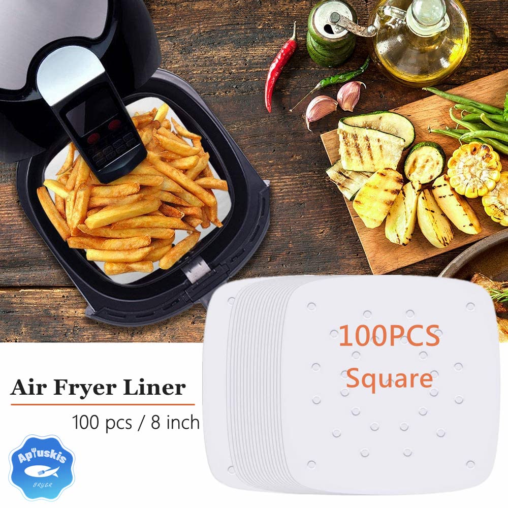 Square Air Fryer Accessories, 8 Inch XL Deep Fryer Accessories Compatible with Philips Cosori Ninja Gowise Gourmia Chefman Comfee Air Fryer, Fit 3.6QT-6.8QT Square Air Fryer