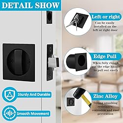 Pocket Door Hardware Matte Black Pocket Door Lock