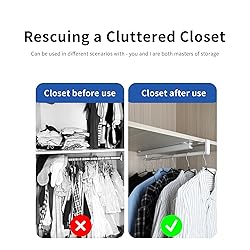 BaiNong Pull Out Closet Rod - White, 21-1/4