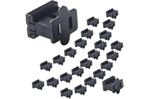 Aniai (25) Pack Vampire Plug, Slip and Slide Plug Add,Extension Cord Ends Male and Female, Replacement Electrical Plug 2 Prong, SPT-2 Wire (spt2 Female, Black)
