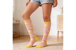 Compression Socks for Women Fruit Knee High Stockings for Running Sports Travel Long Flights