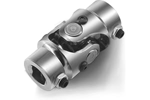 BUYMACHINERYPARTS 3/4" DD X 3/4" DD Chrome Steering Universal Joint Single U Joint Shaft,Total Length: 83mm (3-1/4")
