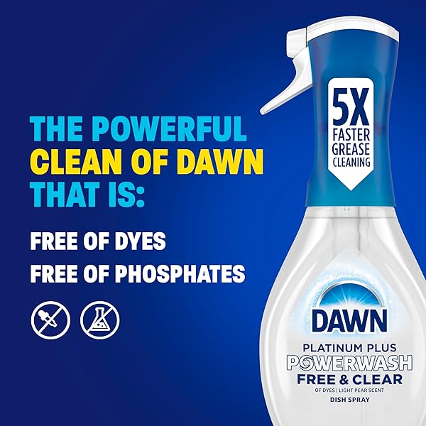 DAWN POWERWASH SPRAY REFILL, DISH SOAP, DISHWASHING LIQUID, FREE & CLEAR, 2 REFILLS, 43 FL OZ