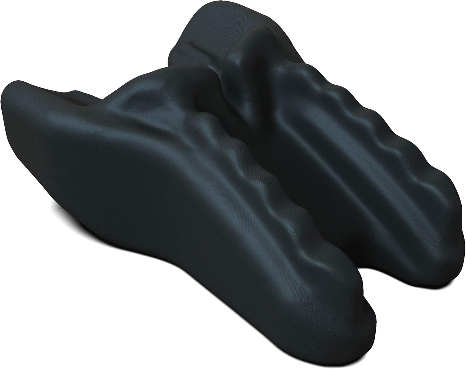 Cervical Traction Pillow - Chiropractic Orthotic Device for Neck and Shoulder Pain Trigger Point Therapy Massager and Posture Corrector with Acupressure and Occipital Release Nodes (Black): Health & Personal Care