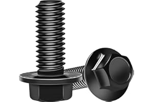 EASTPUK 10Sets M8-1.25 x 20mm Flanged Hex Head Bolts, External Flange Hex Screws, Grade 10.9 Steel Black Zinc M8 Bolts with N