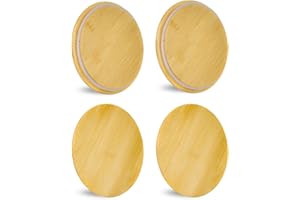 TERESRY Replacement Wooden Lids for Pyrex, Anchor Hocking Glass Containers 7201-PC*4, Bamboo Lids for Pyrex 4Cup Glass Bowls, Bowl Covers with Leakproof Silicone Gasket 4 Pack