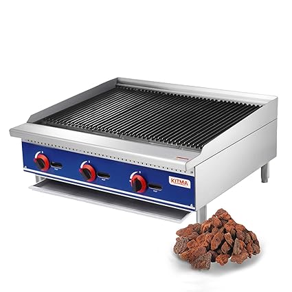 Commercial Lava Rock Charbroiler Kitma Countertop Stainless