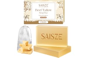SAISZE Handmade Beef Tallow Soap, Moisturizing for Extremely Dry, 4 Ounce (Pack of 2)