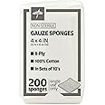 Medline 4 x 4 inch Gauze Sponges, 100% Cotton, 8-Ply Woven Non-Sterile Gauze (Pack of 200)