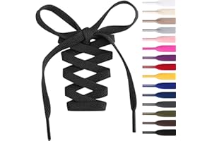 Handshop 2Pair Flat Shoelaces 5/16" - 15 Colors in 30"-63" Shoe Laces For Sneakers
