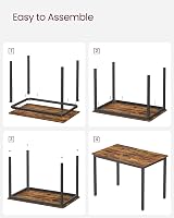 VASAGLE Dining Table 70 x 110 cm Industrial Rustic Brown Black KDT081B01 view 8