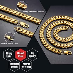 Gold Cuban Link 30 inch Chain Golden Mens Rappers