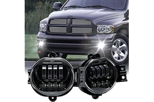 ROCCS LED Fog Lights DRL for Dodge Ram 1500 2002-2008 Dodge Ram 2500/3500 Pickup Truck 2003 2004 2005 2006 2007 2008 2009, 2004-2006 Durango Pair Black Daytime Running Light Passing Lamps