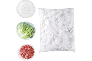 Homelove 100pcs Plastic Bowl Covers, Elastic Reusable Plastic Wrap Food Covers Stretch Reusable Fresh Keeping Bag Plate Covers Stretch Wrap Elastic Food Storage Bowl Covers Bread Proofing